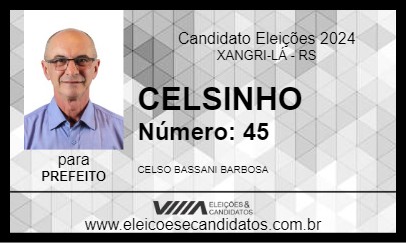 Candidato CELSINHO 2024 - XANGRI-LÁ - Eleições