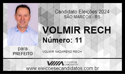 Candidato VOLMIR RECH 2024 - SÃO MARCOS - Eleições