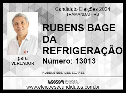 Candidato RUBENS BAGE DA REFRIGERAÇÃO 2024 - TRAMANDAÍ - Eleições