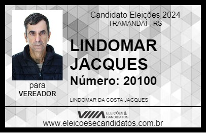 Candidato LINDOMAR JACQUES 2024 - TRAMANDAÍ - Eleições