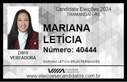 Candidato MARIANA LETÍCIA 2024 - TRAMANDAÍ - Eleições