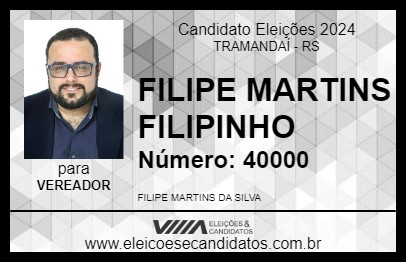 Candidato FILIPE MARTINS FILIPINHO 2024 - TRAMANDAÍ - Eleições