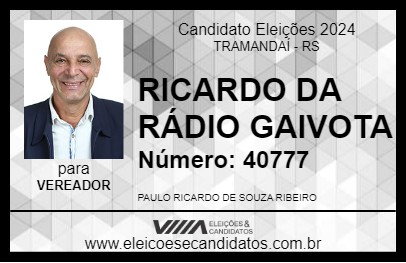 Candidato RICARDO DA RÁDIO GAIVOTA 2024 - TRAMANDAÍ - Eleições