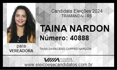 Candidato TAINA NARDON 2024 - TRAMANDAÍ - Eleições