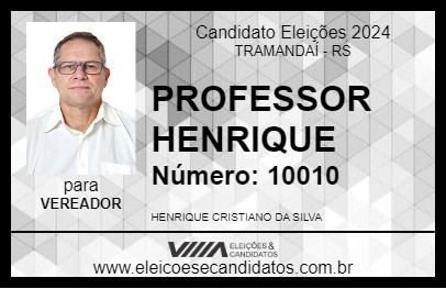 Candidato PROFESSOR HENRIQUE 2024 - TRAMANDAÍ - Eleições