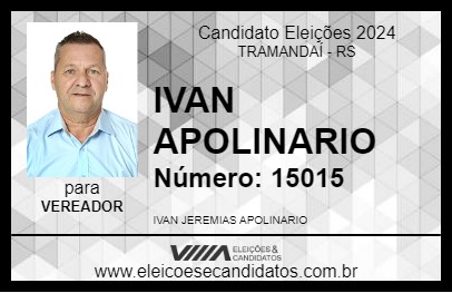 Candidato IVAN APOLINARIO 2024 - TRAMANDAÍ - Eleições