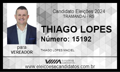 Candidato THIAGO LOPES 2024 - TRAMANDAÍ - Eleições