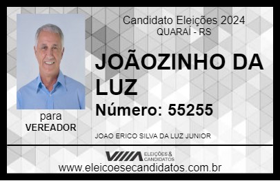 Candidato JOÃOZINHO DA LUZ 2024 - QUARAÍ - Eleições