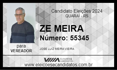 Candidato ZE MEIRA 2024 - QUARAÍ - Eleições