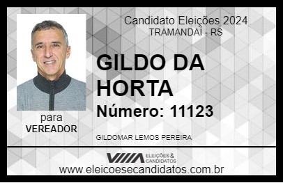 Candidato GILDO DA HORTA 2024 - TRAMANDAÍ - Eleições