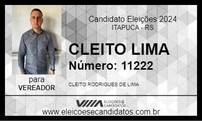 Candidato CLEITO LIMA 2024 - ITAPUCA - Eleições