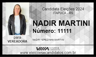 Candidato NADIR MARTINI 2024 - ITAPUCA - Eleições