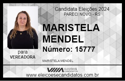 Candidato MARISTELA MENDEL 2024 - PARECI NOVO - Eleições