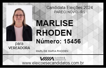 Candidato MARLISE RHODEN 2024 - PARECI NOVO - Eleições