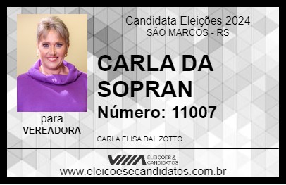 Candidato CARLA DA SOPRAN 2024 - SÃO MARCOS - Eleições