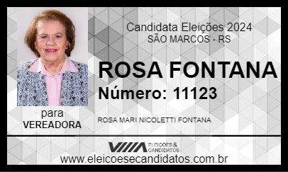 Candidato ROSA FONTANA 2024 - SÃO MARCOS - Eleições