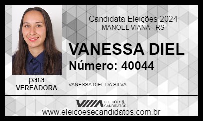 Candidato VANESSA DIEL 2024 - MANOEL VIANA - Eleições