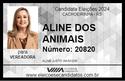 Candidato ALINE DOS ANIMAIS 2024 - CACHOEIRINHA - Eleições