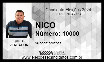 Candidato NICO 2024 - IGREJINHA - Eleições