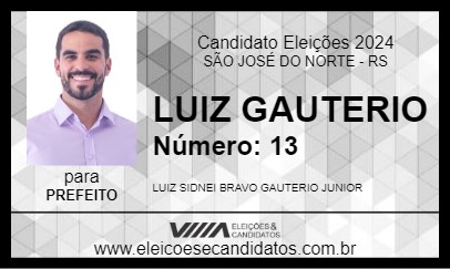 Candidato LUIZ GAUTERIO 2024 - SÃO JOSÉ DO NORTE - Eleições