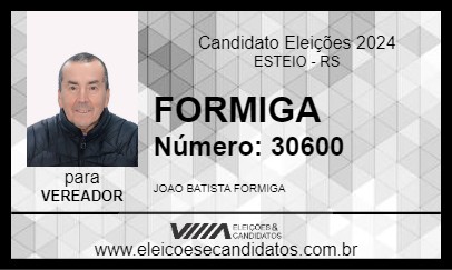 Candidato FORMIGA 2024 - ESTEIO - Eleições