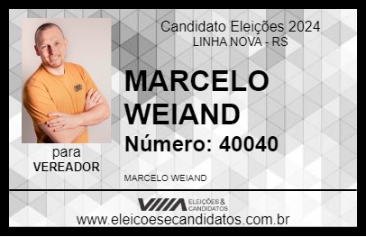 Candidato MARCELO WEIAND 2024 - LINHA NOVA - Eleições