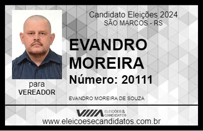 Candidato EVANDRO MOREIRA 2024 - SÃO MARCOS - Eleições