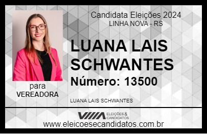 Candidato LUANA LAIS SCHWANTES 2024 - LINHA NOVA - Eleições