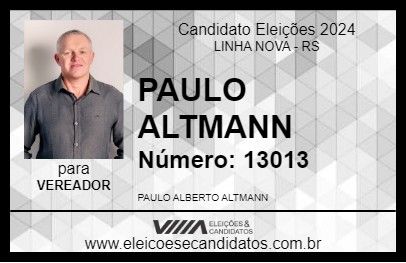 Candidato PAULO ALTMANN 2024 - LINHA NOVA - Eleições