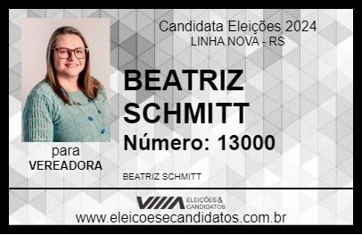 Candidato BEATRIZ SCHMITT 2024 - LINHA NOVA - Eleições