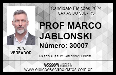 Candidato PROF MARCO JABLONSKI 2024 - CAXIAS DO SUL - Eleições