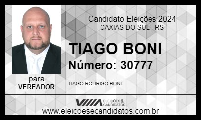 Candidato TIAGO BONI 2024 - CAXIAS DO SUL - Eleições