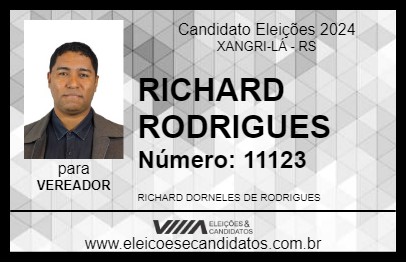 Candidato RICHARD RODRIGUES 2024 - XANGRI-LÁ - Eleições