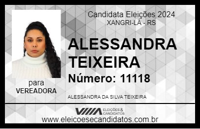 Candidato ALESSANDRA TEIXEIRA 2024 - XANGRI-LÁ - Eleições