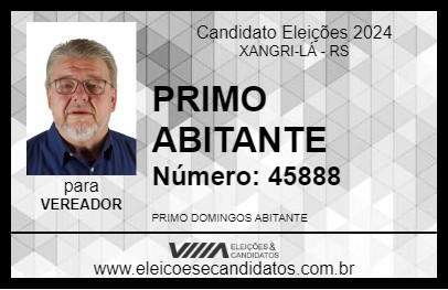 Candidato PRIMO ABITANTE 2024 - XANGRI-LÁ - Eleições