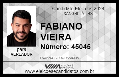 Candidato FABIANO VIEIRA 2024 - XANGRI-LÁ - Eleições