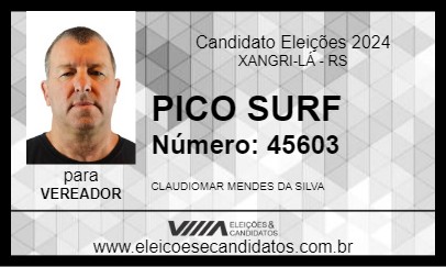 Candidato PICO SURF 2024 - XANGRI-LÁ - Eleições