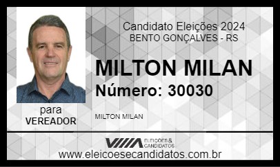 Candidato MILTON MILAN 2024 - BENTO GONÇALVES - Eleições