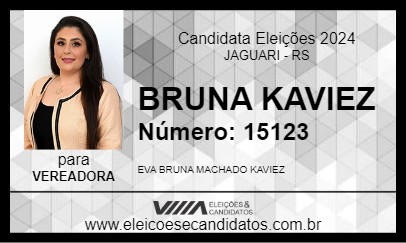 Candidato BRUNA KAVIEZ 2024 - JAGUARI - Eleições