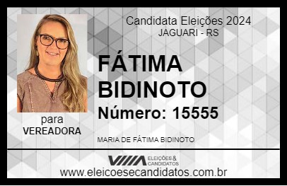 Candidato FÁTIMA BIDINOTO 2024 - JAGUARI - Eleições