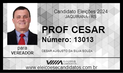 Candidato PROF CESAR 2024 - JAQUIRANA - Eleições