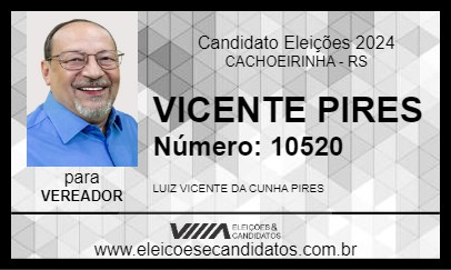 Candidato VICENTE PIRES 2024 - CACHOEIRINHA - Eleições