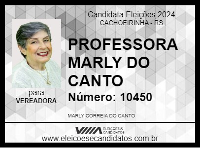 Candidato PROFESSORA MARLY DO CANTO 2024 - CACHOEIRINHA - Eleições