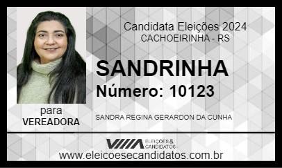 Candidato SANDRINHA 2024 - CACHOEIRINHA - Eleições