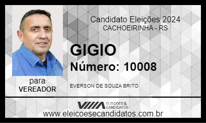 Candidato GIGIO 2024 - CACHOEIRINHA - Eleições