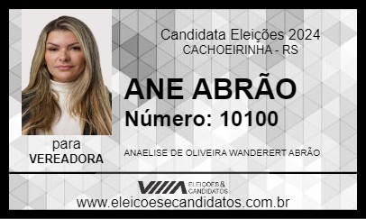 Candidato ANE ABRÃO 2024 - CACHOEIRINHA - Eleições