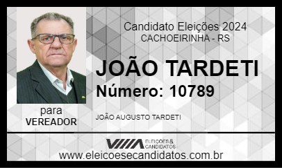 Candidato JOÃO TARDETI 2024 - CACHOEIRINHA - Eleições