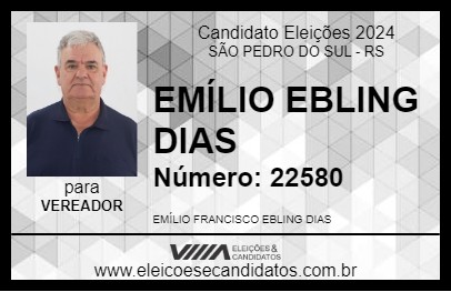 Candidato EMÍLIO EBLING DIAS 2024 - SÃO PEDRO DO SUL - Eleições