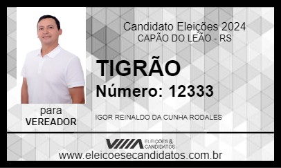 Candidato TIGRÃO 2024 - CAPÃO DO LEÃO - Eleições