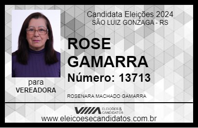 Candidato ROSE GAMARRA 2024 - SÃO LUIZ GONZAGA - Eleições